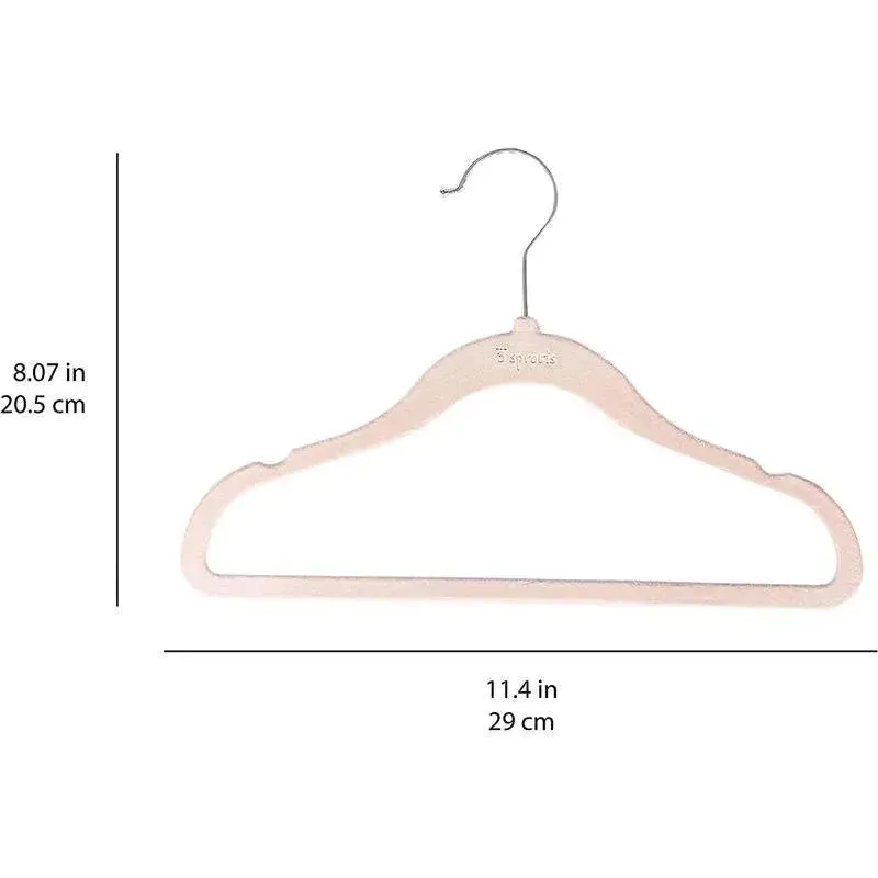 3 Sprouts - 15Pk Baby Velvet Hangers, Pink