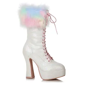 557-NORA 5" Chunky Heel Unicorn Boot With Faux Fur