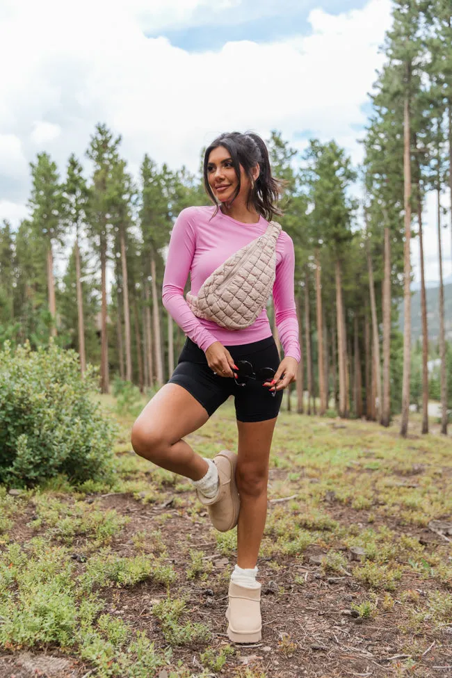 A Lovely Life Pink Fitted Long Sleeve Layering Tee FINAL SALE
