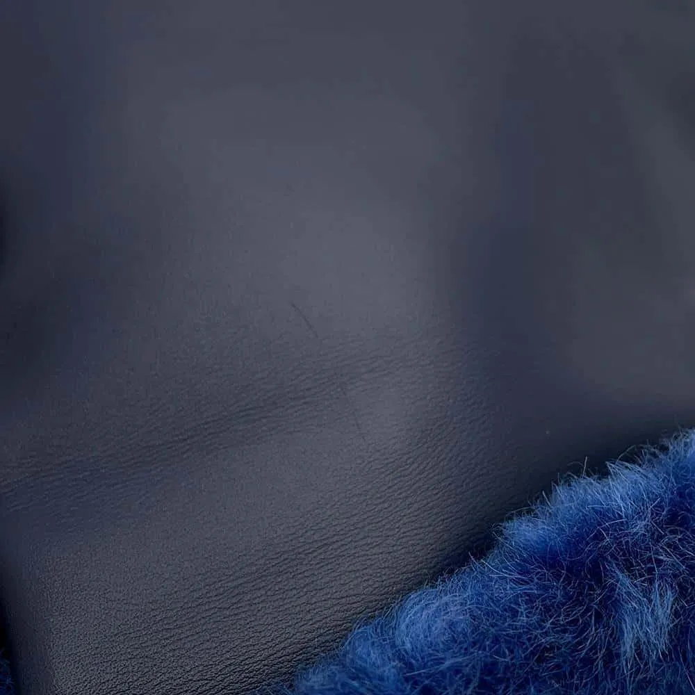 CHANEL 19 Chain Shoulder Bag Blue Fur