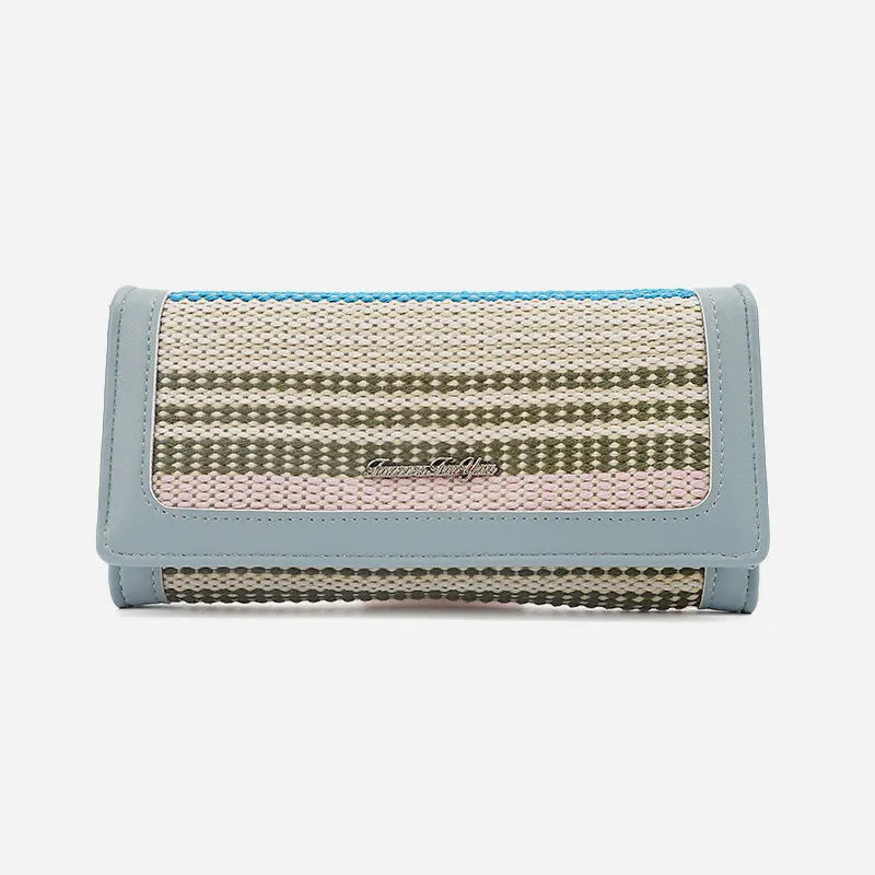 Creative Woven Purse For Women Large Capacity Colorful Wallet