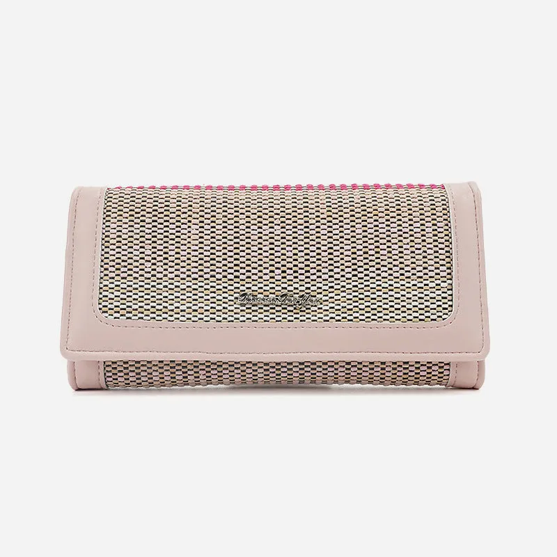 Creative Woven Purse For Women Large Capacity Colorful Wallet