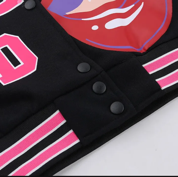 Fashion Patchwork Letter Print Short Jackets