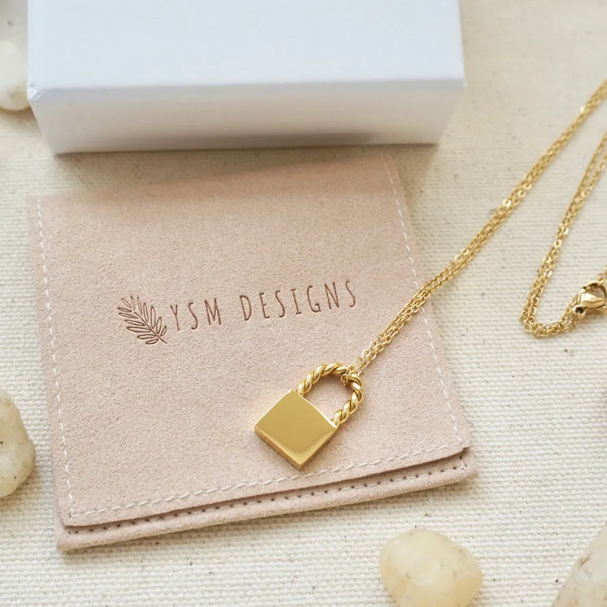 Gold Padlock Necklace