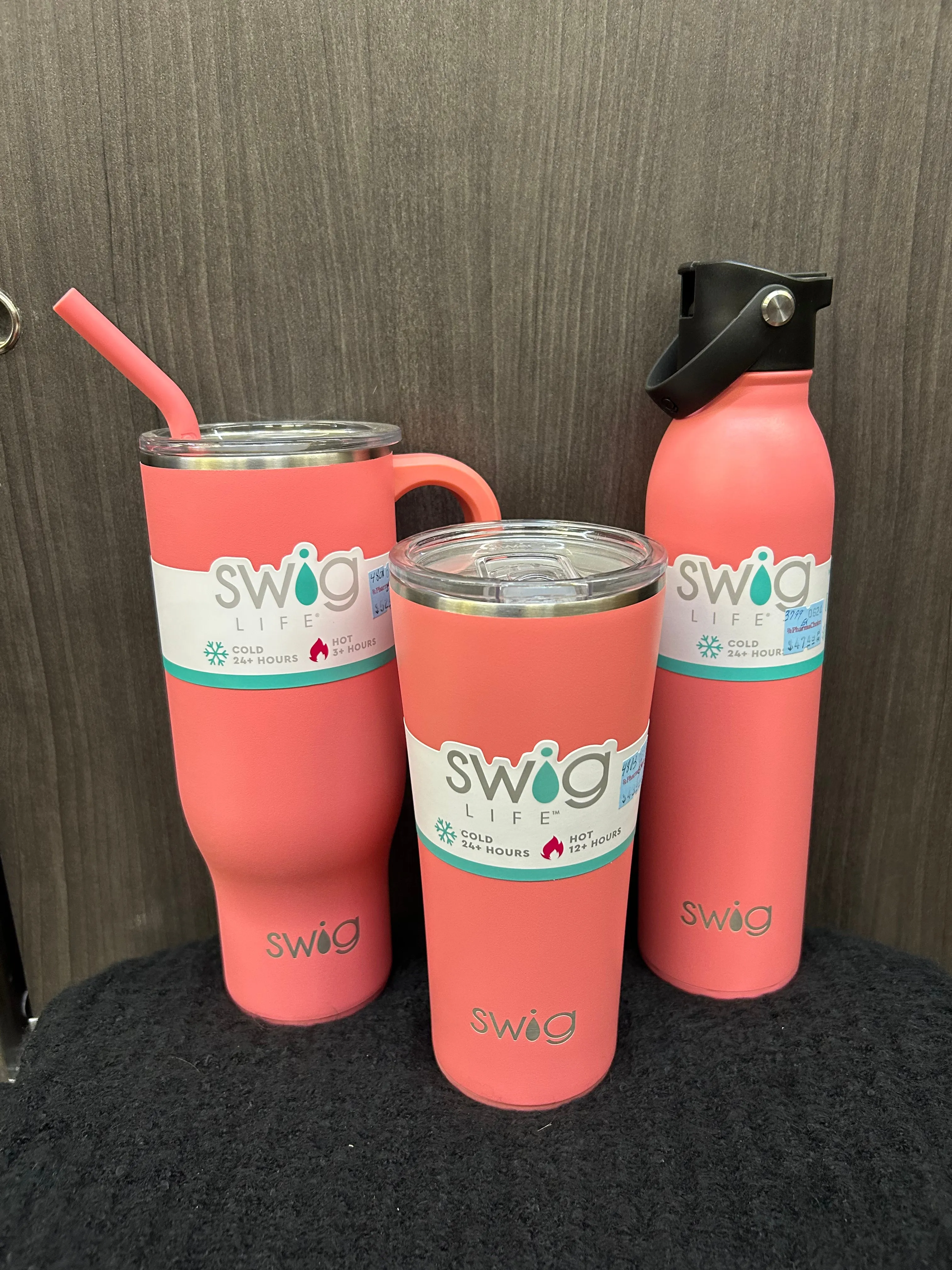 Matte Coral Swing Water Bottles 30, 22 and 20oz