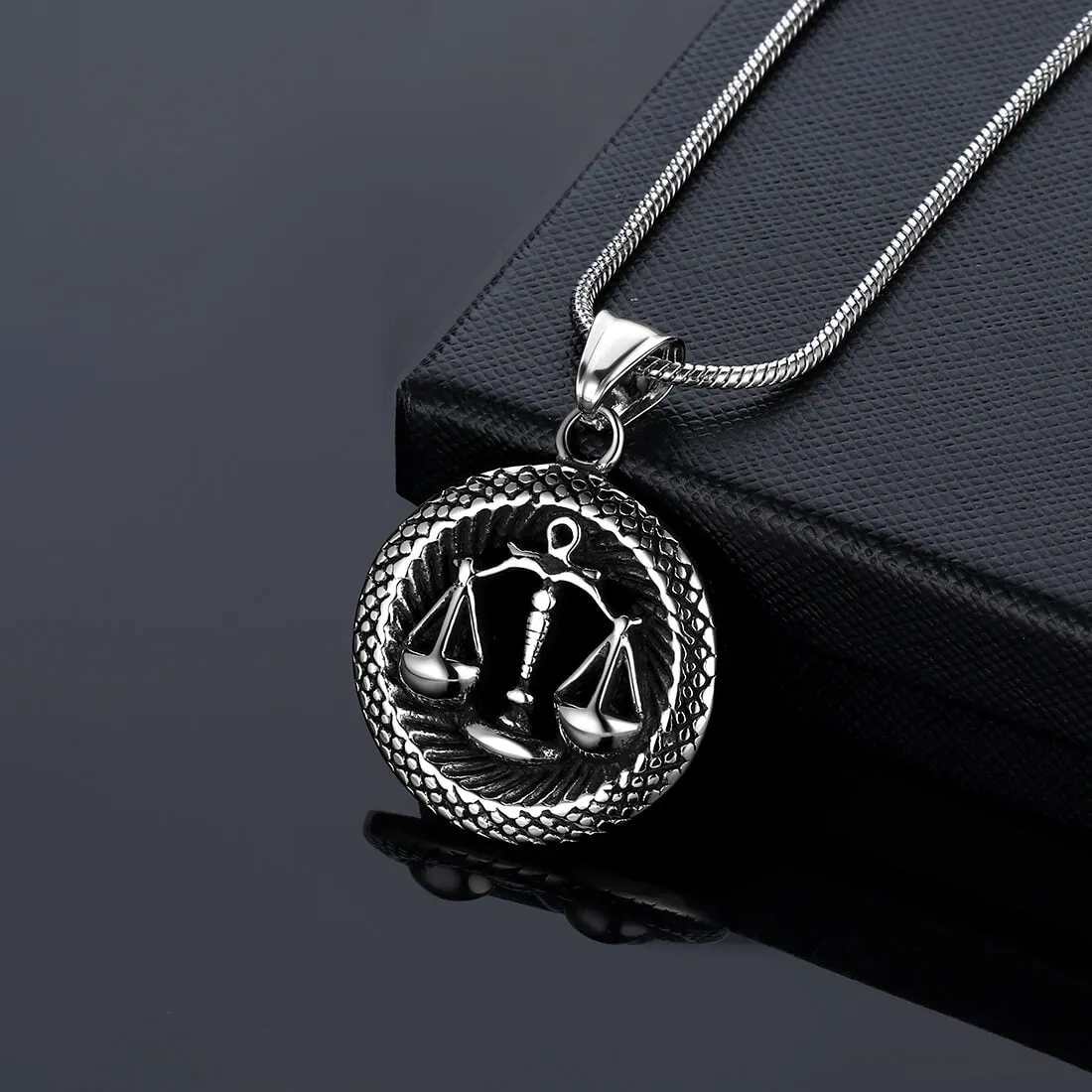 Men Zodiac Libra Necklace Pendant Star Sign Constellation Jewelry Women Boys Girls Birthday Gift