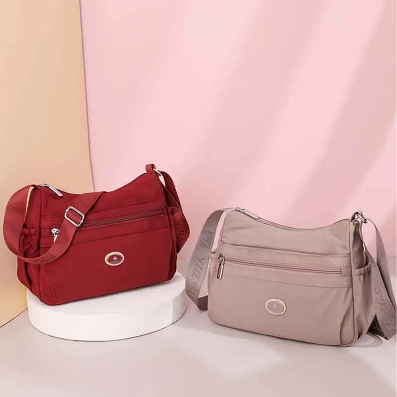 Multiple Color Crossbody Purse Women Large Nylon Commutor Bag