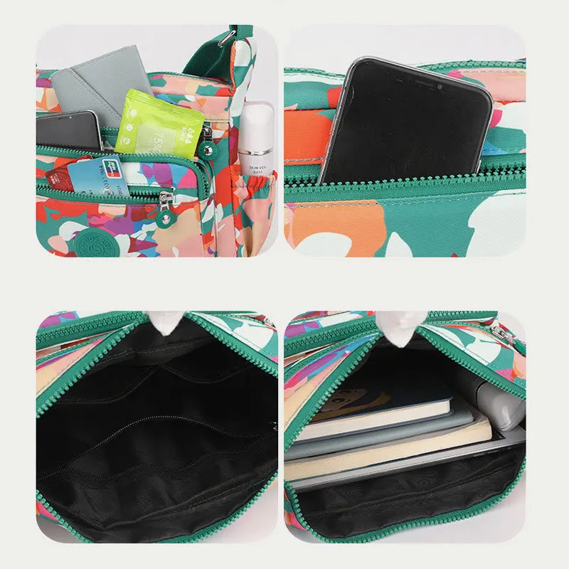 Nylon Crossbody Bag For Women Printing Multi Color Durable Bag