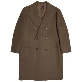 Overcheck Herringbone Tweed Virgin Wool Polo Coat