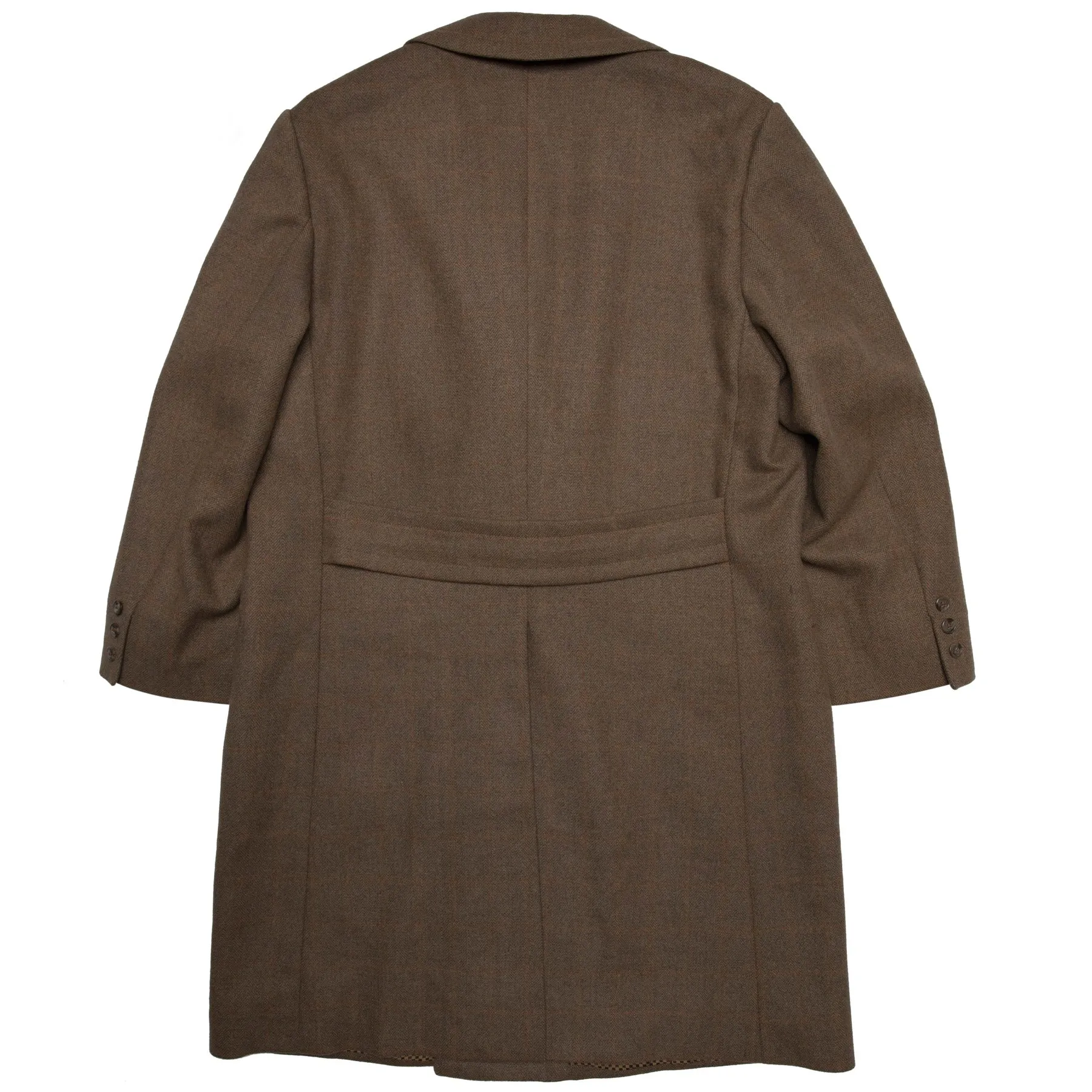 Overcheck Herringbone Tweed Virgin Wool Polo Coat