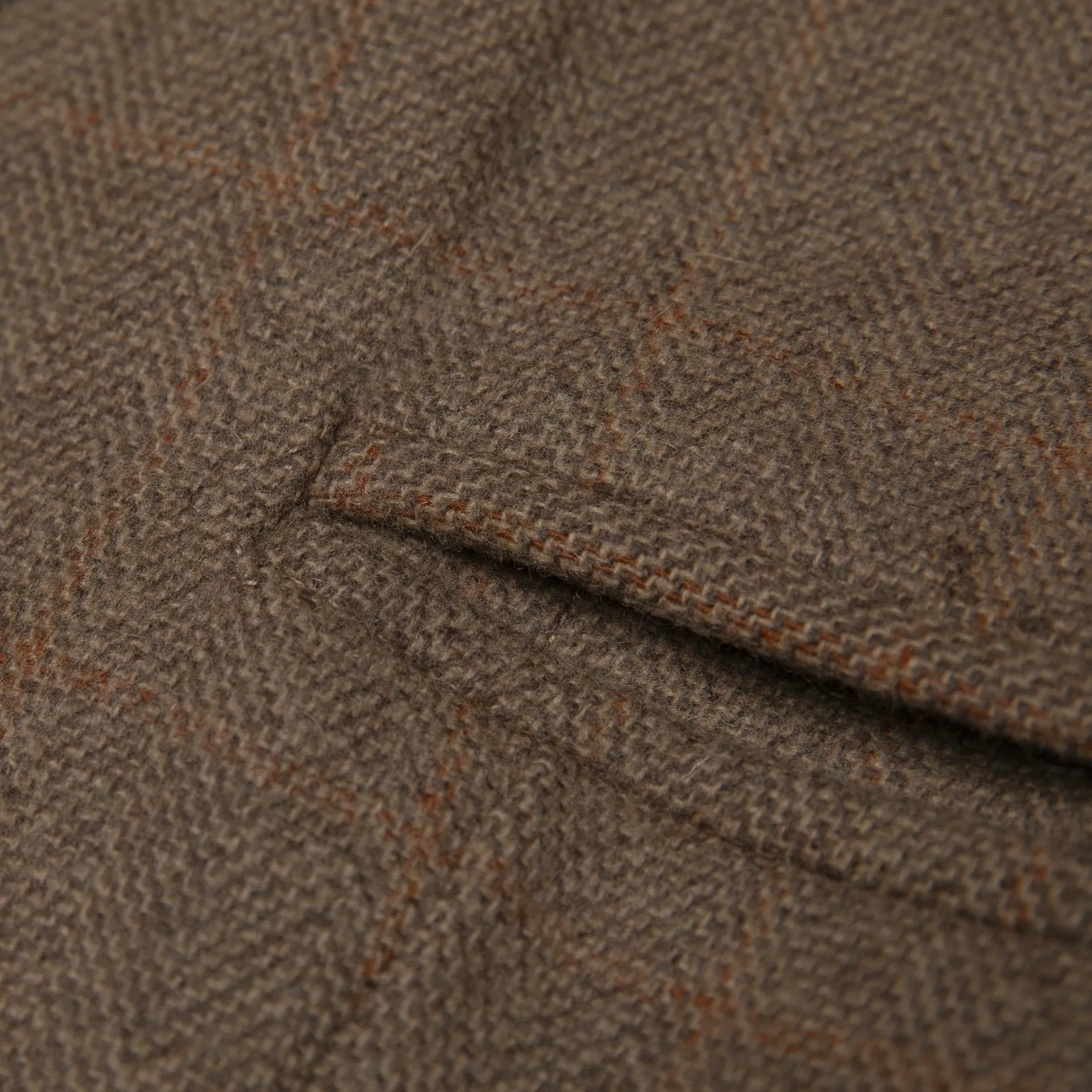 Overcheck Herringbone Tweed Virgin Wool Polo Coat