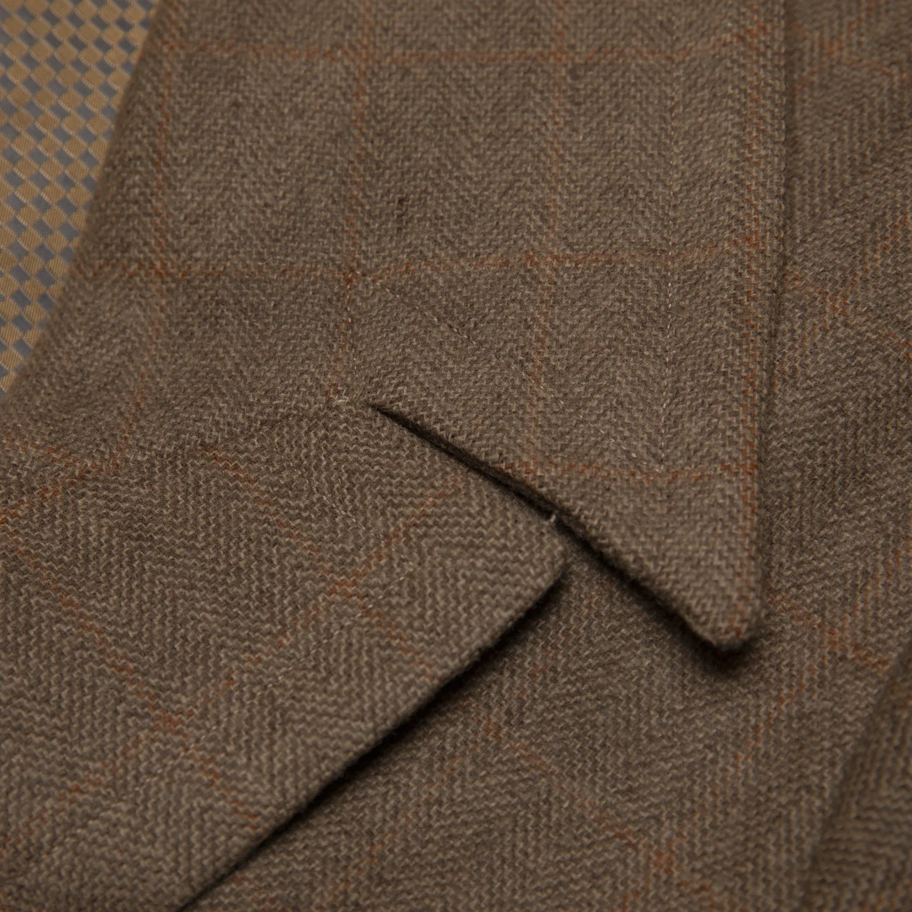 Overcheck Herringbone Tweed Virgin Wool Polo Coat