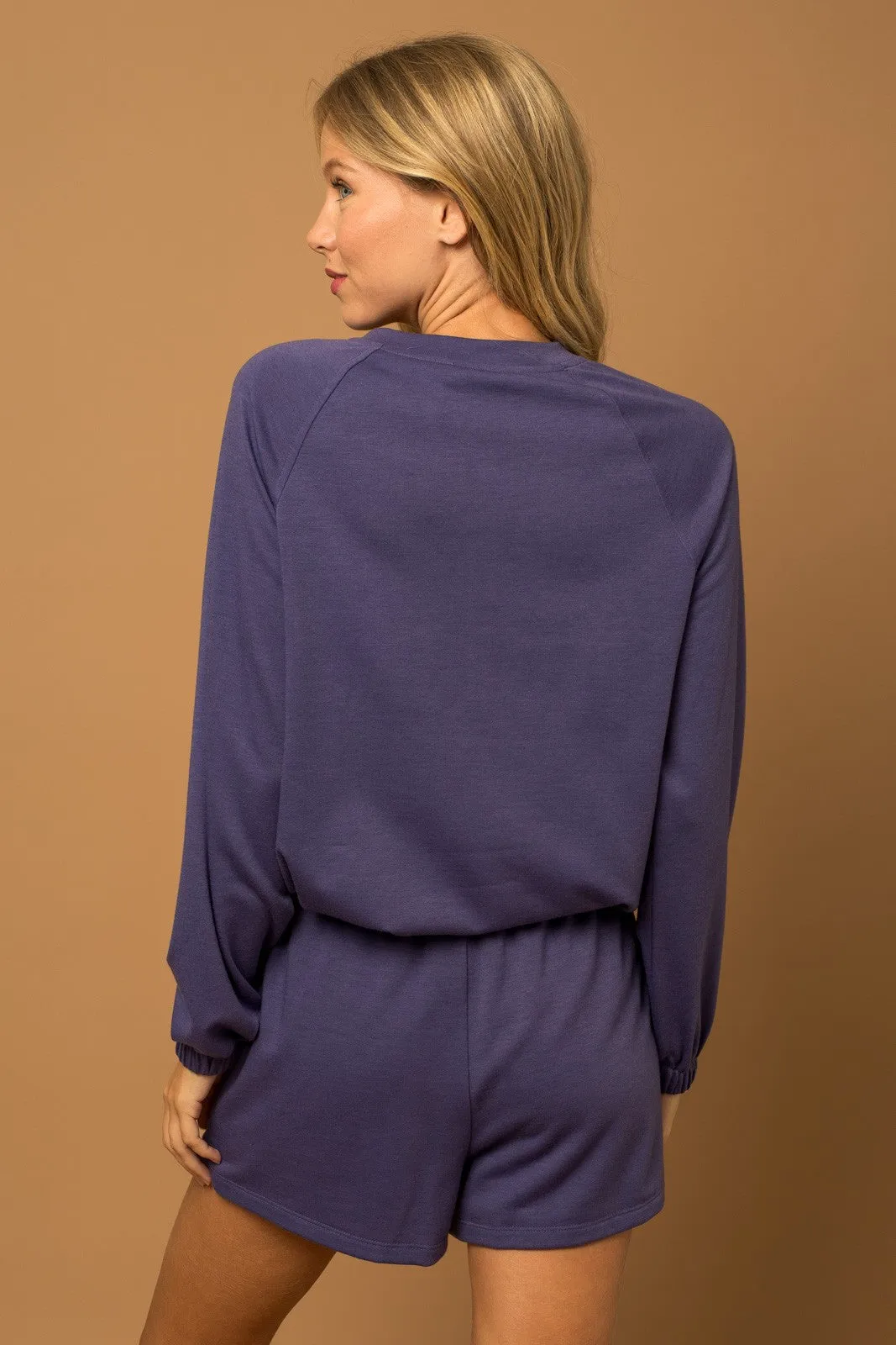 Paige Grape Long Sleeve Button Down Top