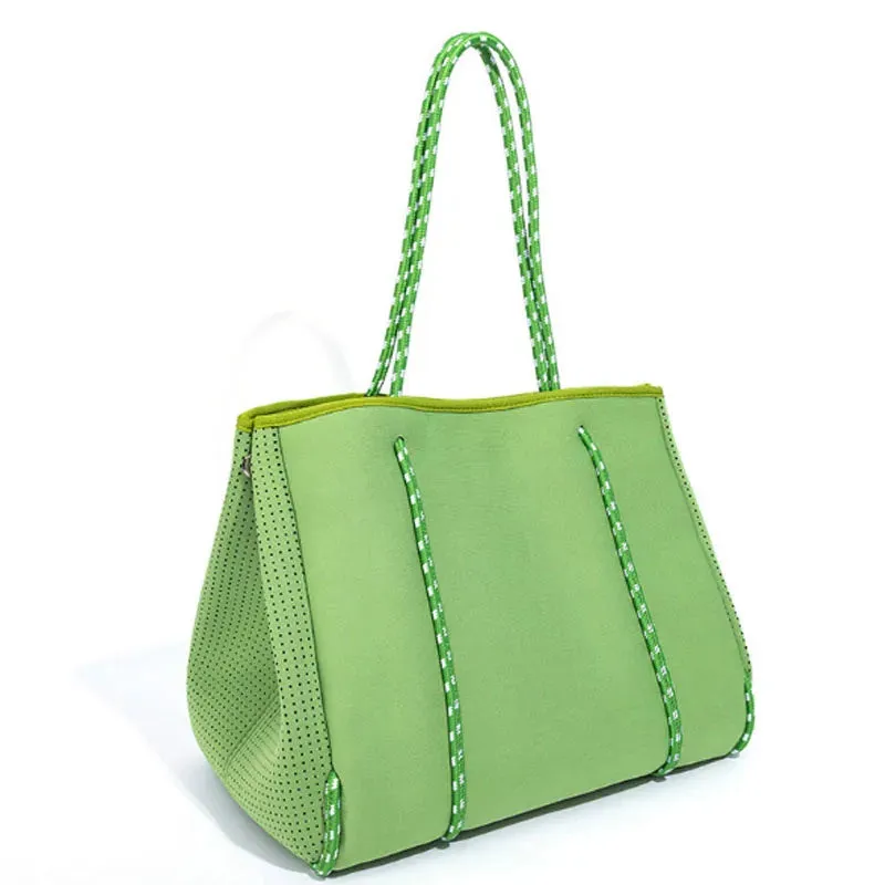 Perforated Neoprene Tote Bag With Small Purse