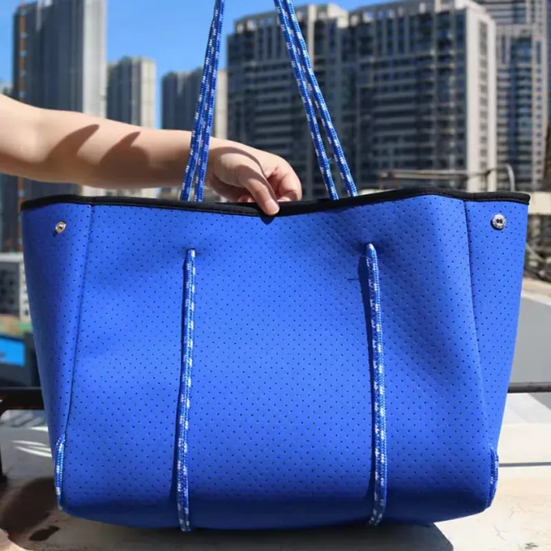 Perforated Neoprene Tote Bag With Small Purse