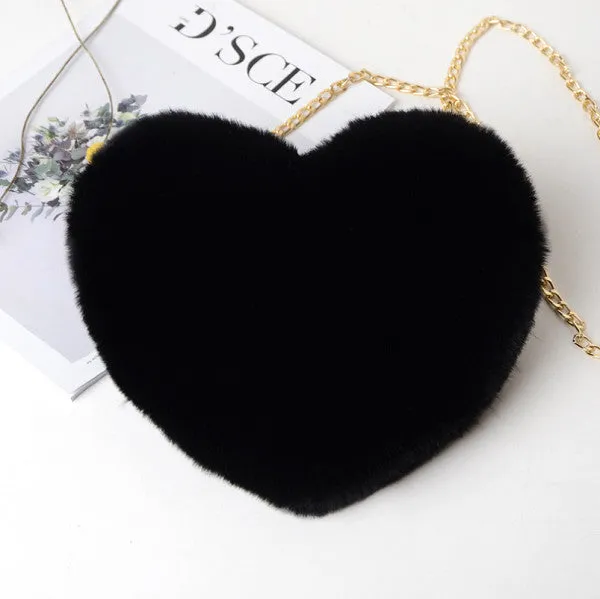 Plush Love Heart Evening Bag