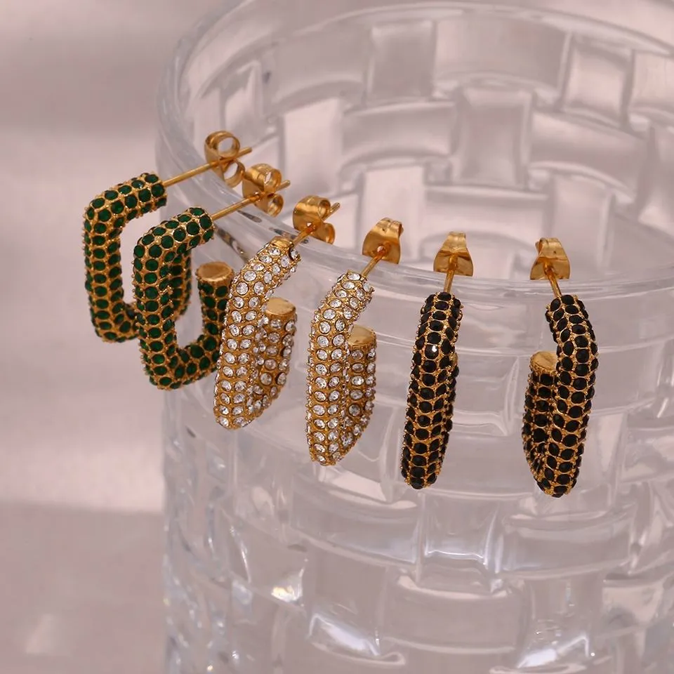 Popular Girl Pave Hoops