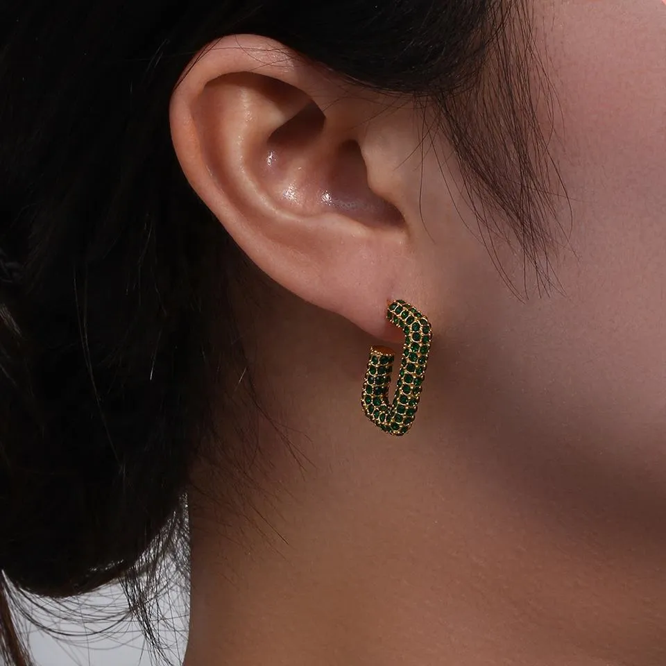 Popular Girl Pave Hoops