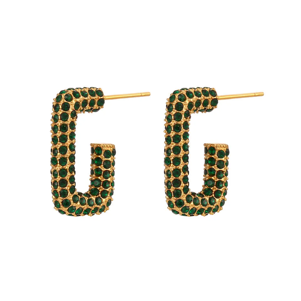 Popular Girl Pave Hoops