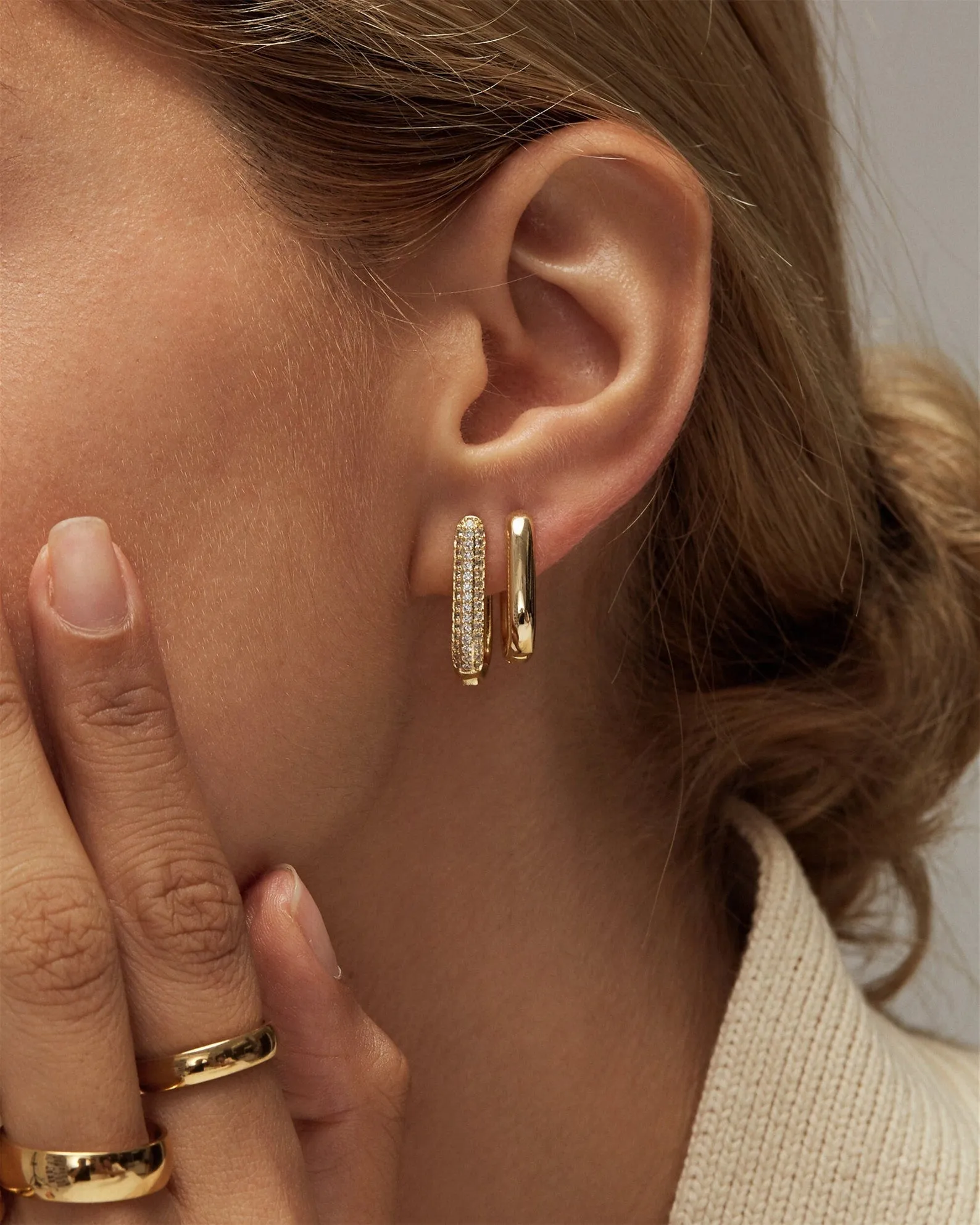 Popular Girl Pave Hoops