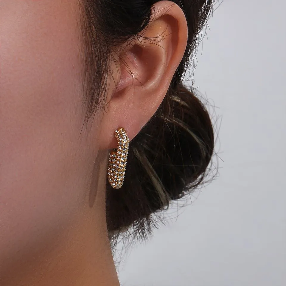 Popular Girl Pave Hoops