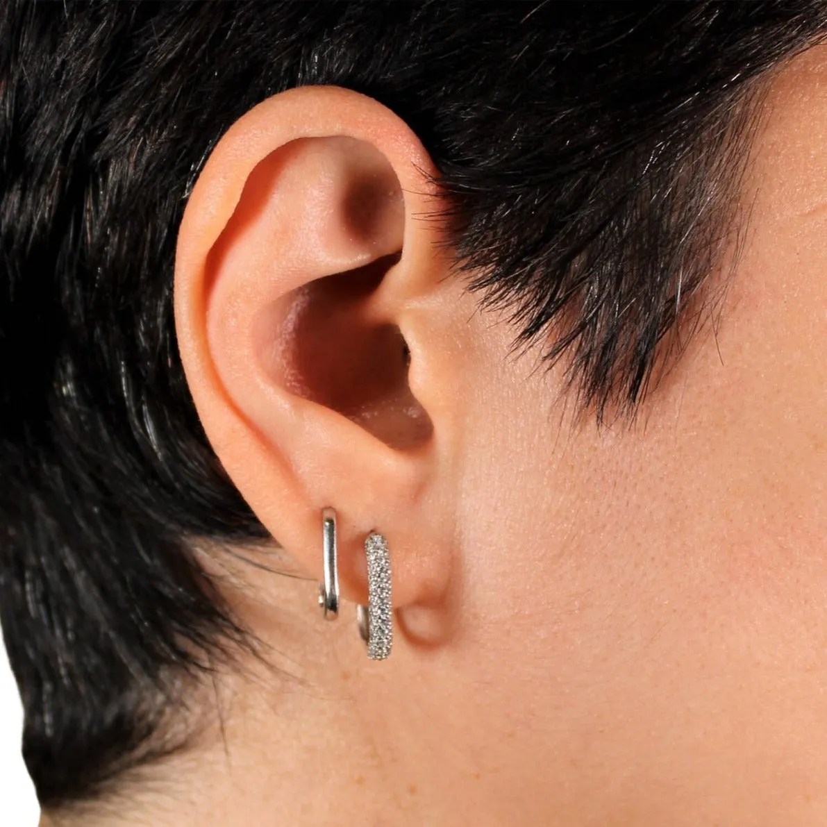 Popular Girl Pave Hoops
