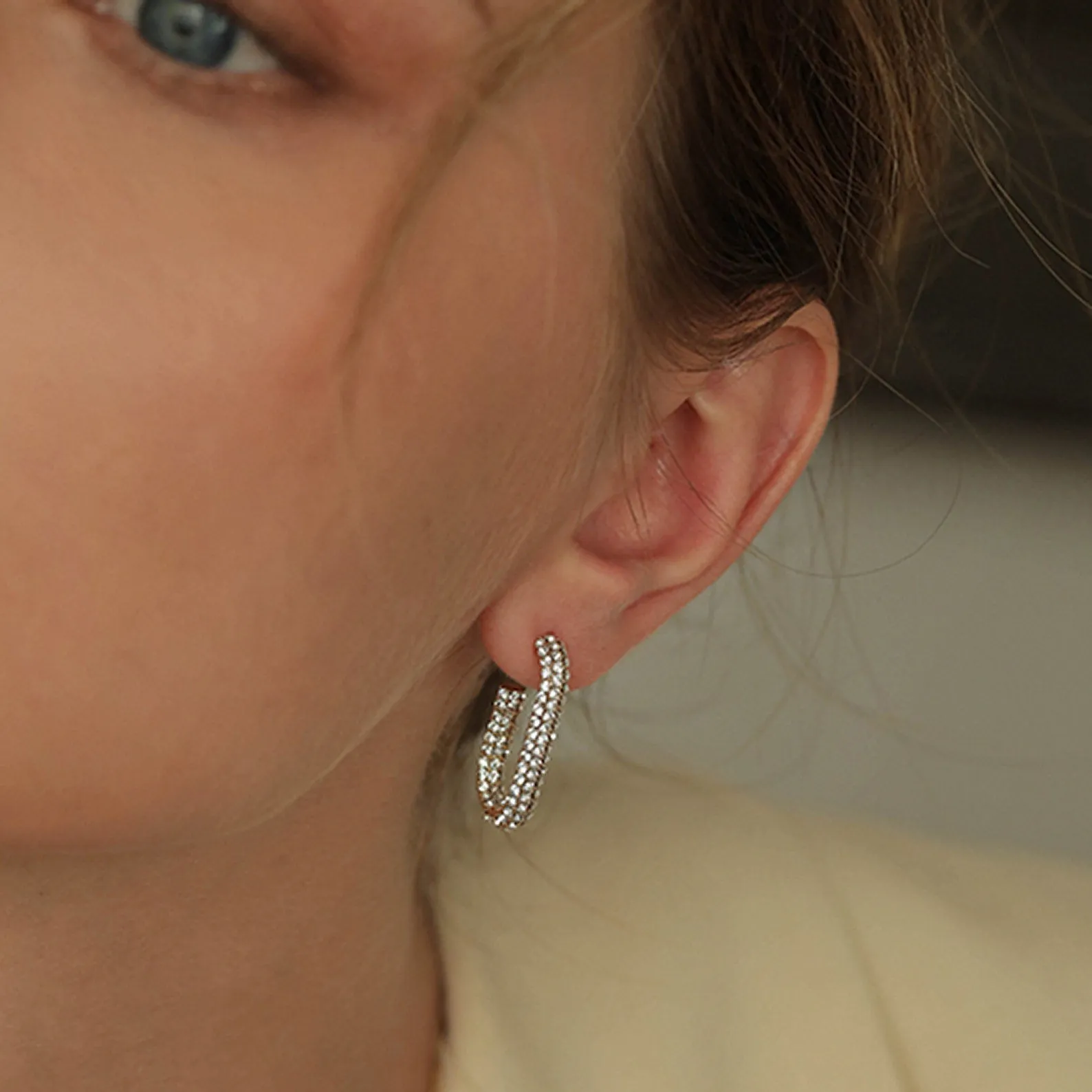 Popular Girl Pave Hoops