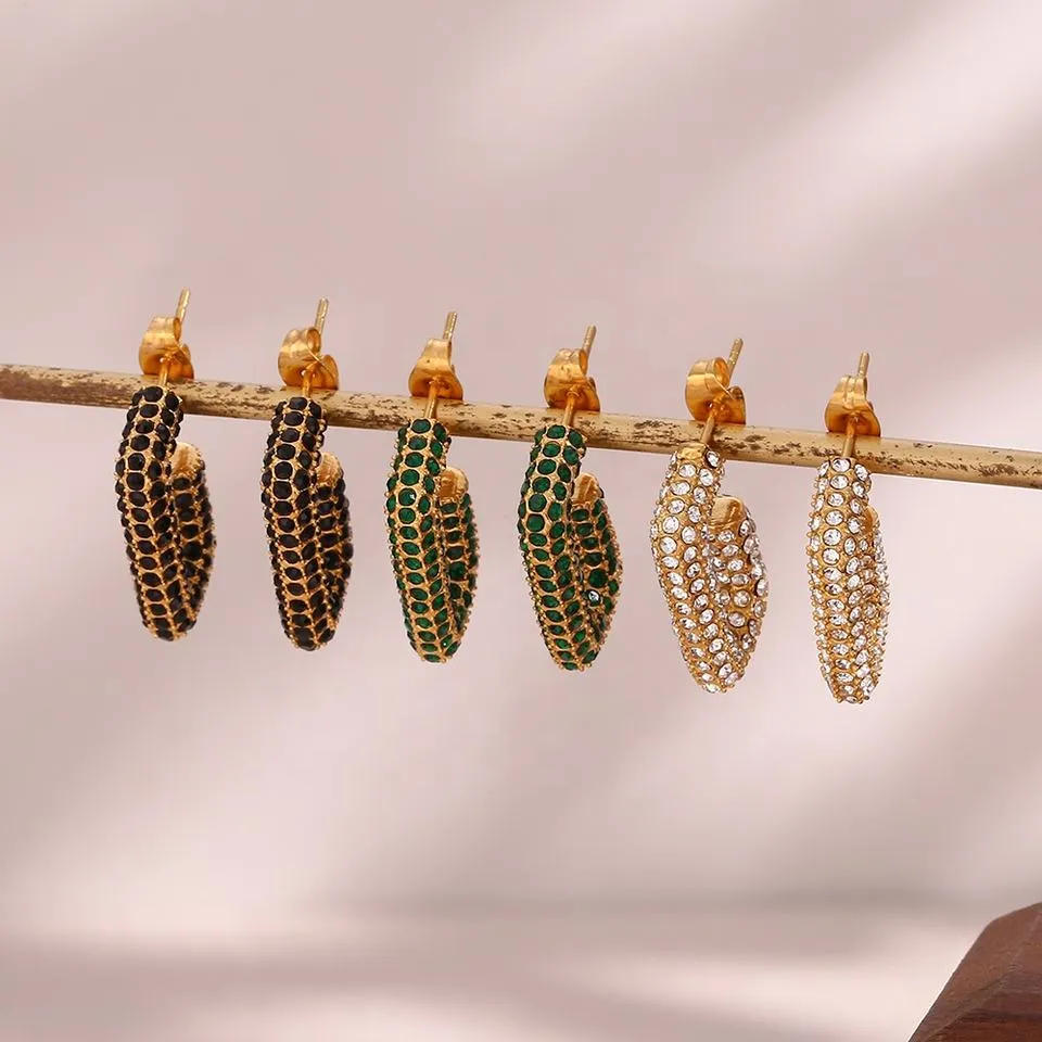 Popular Girl Pave Hoops
