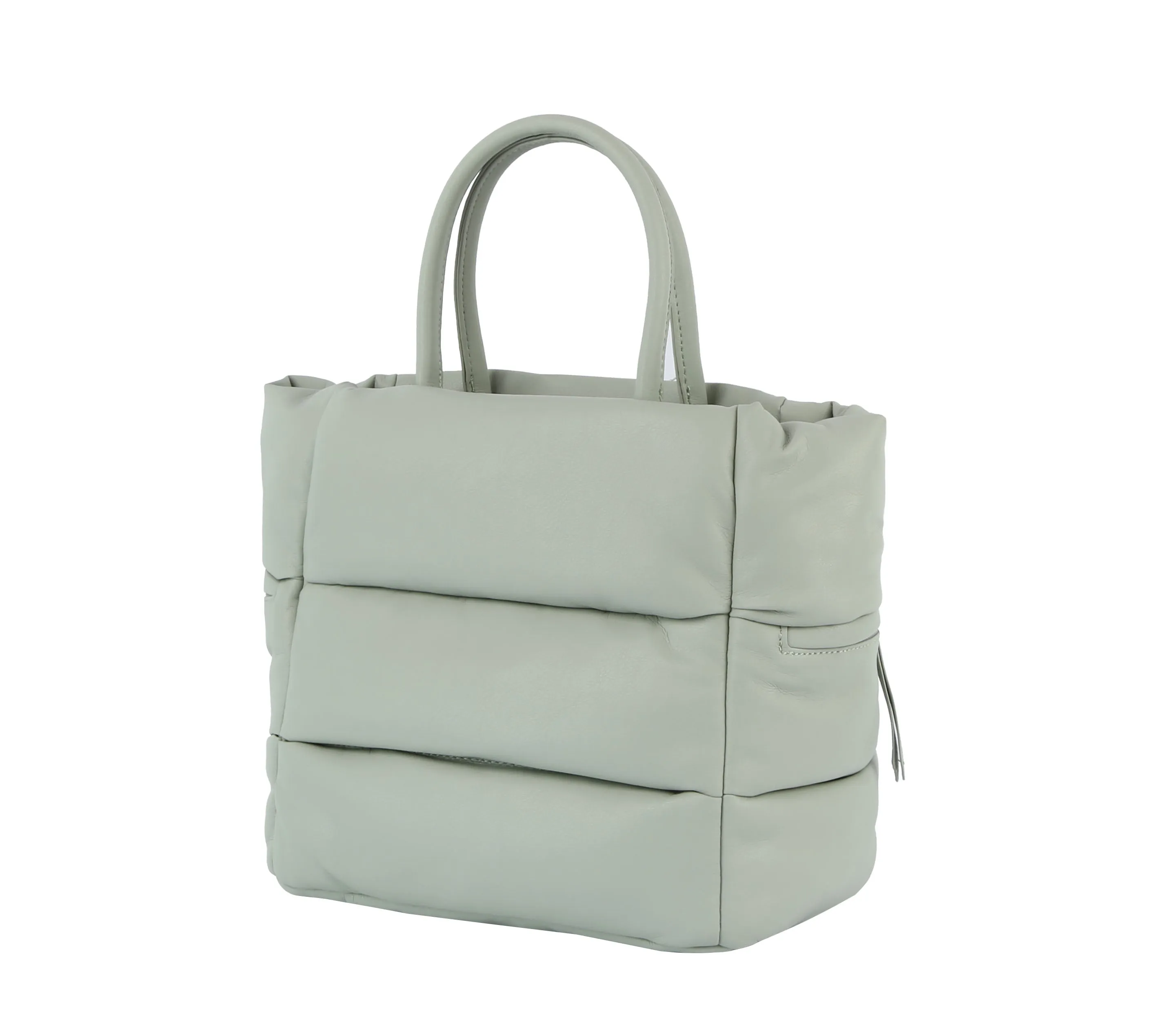 Puffer tote with zip pockets