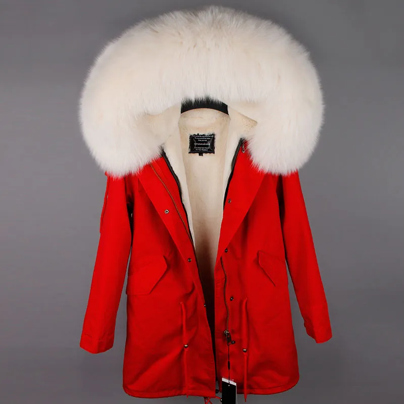 Women's Winter Casual Thick Slim Long Parka With Fox Fur
